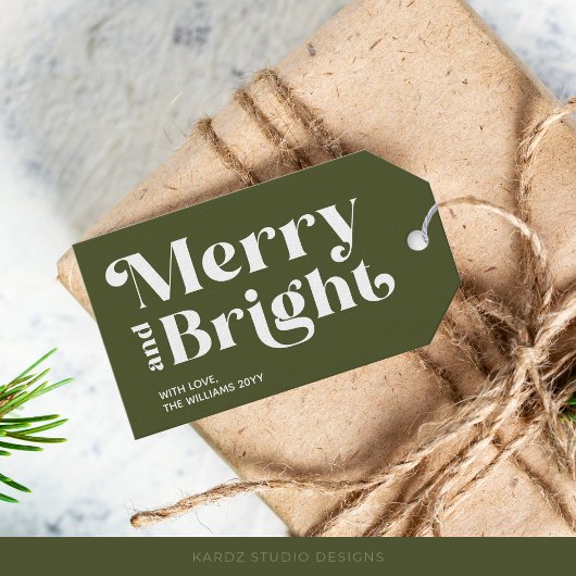 緑モダンと明メリーるい贈り物ラベル ギフトタグ