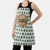 緑モダンと白のクリスマスツリー エプロン (インサイチュ)
