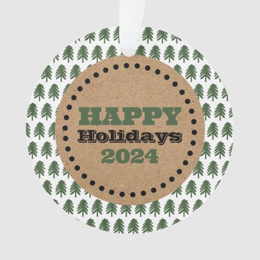 緑モダンと白のクリスマスツリー オーナメント (正面)