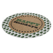 緑モダンと白のクリスマスツリー カッティングボード (角)