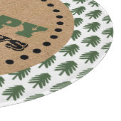 緑モダンと白のクリスマスツリー カッティングボード (角)