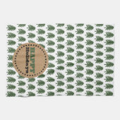 緑モダンと白のクリスマスツリー キッチンタオル (横)