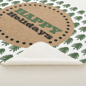 緑モダンと白のクリスマスツリー シェルパブランケット (3/4)