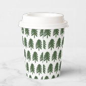 緑モダンと白のクリスマスツリー 紙コップ (右)