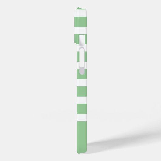 緑モダンと白のストライプモノグラム Case-Mate iPhoneケース (裏面 / 左)