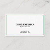 緑モダンと白のパズル社会事業 名刺 (裏面)