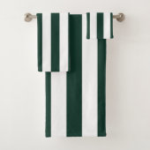 緑モダンと白のミニマストライプリスト バスタオルセット (インサイチュ)