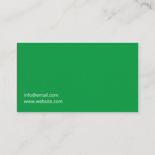 緑モダンと白のロゴの地紙芝刈り 名刺 (裏面)