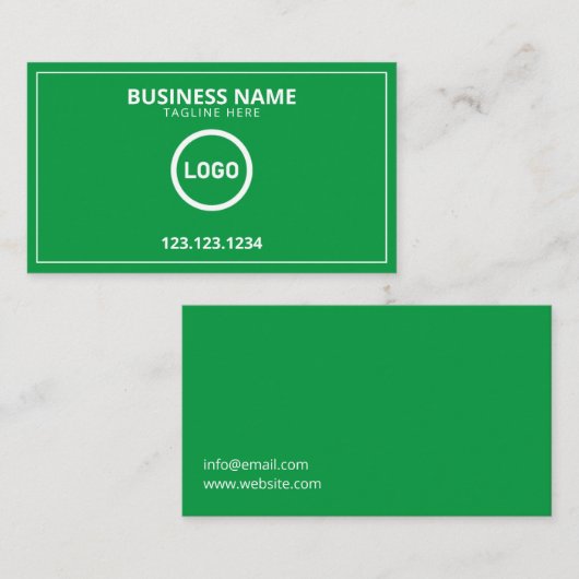 緑モダンと白のロゴの地紙芝刈り 名刺 (正面/裏面)
