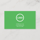 緑モダンと白のロゴの芝生の気に草の切断 名刺 (裏面)