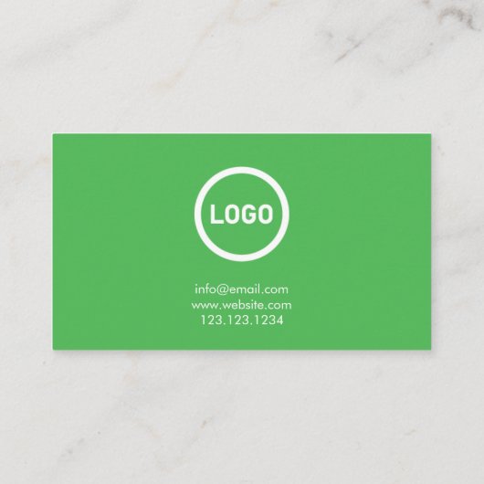 緑モダンと白のロゴの芝生の気に草の切断 名刺 (裏面)