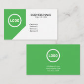 緑モダンと白のロゴの芝生の気に草の切断 名刺 (正面/裏面)