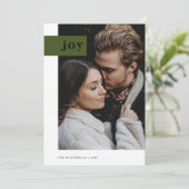 緑モダンと白の喜びタブ写真 シーズンカード (スタンド正面)