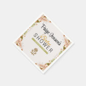 緑モダンと茶色の植物学の赤ちゃんシャワー スタンダードカクテルナプキン (角)