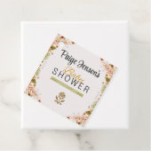 緑モダンと茶色の植物学の赤ちゃんシャワー フェイバータグ (インサイチュ)