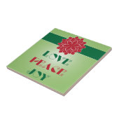 緑モダンと赤の愛、平和、喜び引用文 タイル (側面)