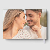 緑モダンと金ゴールドの波状フレームの結婚写真 ゲストブック (裏面)