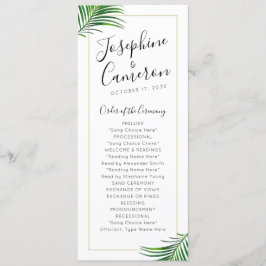 緑モダンと金ゴールド熱帯性ヤシ縁ど葉 プログラム