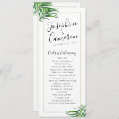 緑モダンと金ゴールド熱帯性ヤシ縁ど葉 プログラム (正面/裏面)