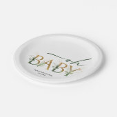 緑モダンと金ゴールド赤ちゃんシャワー紙プレート ペーパープレート (アングル)