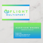 緑モダンと青のグラデーションの名刺 名刺 (正面/裏面)