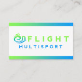 緑モダンと青のグラデーションの名刺 名刺 (正面)