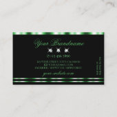 緑モダンと黒のダイヤきらめくモンドスタイリッシュ 名刺 (裏面)