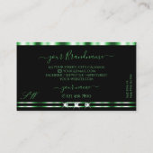 緑モダンと黒のダイヤきらめくモンモノグラム 名刺 (裏面)