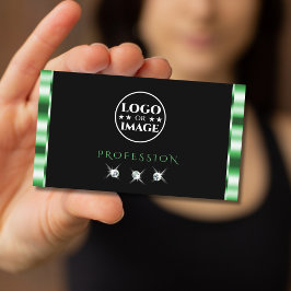 緑モダンと黒のダイヤきらめくンのロゴ追加 名刺