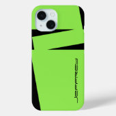 緑モダンと黒の名パーソナライズされた前 Case-Mate iPhoneケース (裏面)
