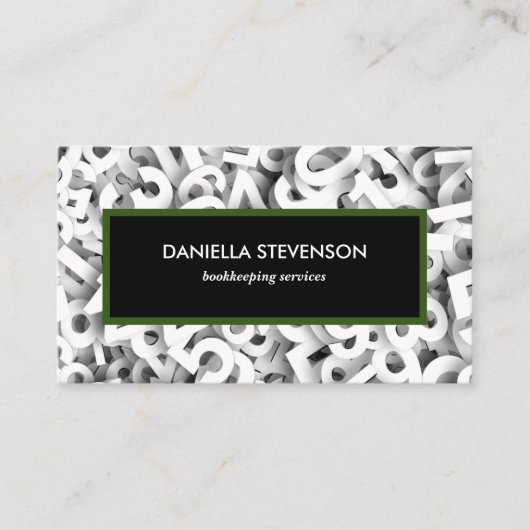 緑モダンと黒の書記の名刺 名刺 (正面)
