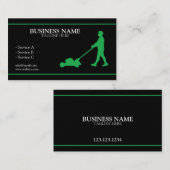 緑モダンと黒の造園技術者 名刺 (正面/裏面)