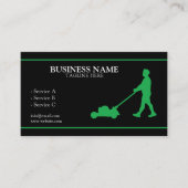 緑モダンと黒の造園技術者 名刺 (正面)