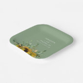 緑モダンのひま結婚わり ペーパープレート (傾斜あり)