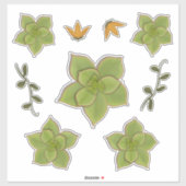 緑モダンのエクヘビリアの手で吸汁多肉性 シール (シート)