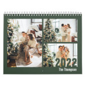 緑モダンのカスタムフォトカレンダーの作成 カレンダー (カバー)