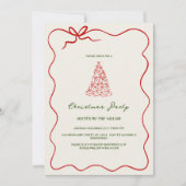 緑モダンのクリお洒落スマスパーティー 招待状 (正面)