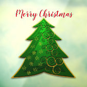緑モダンのクリスマスツリー ウィンドウサイン (シート3)