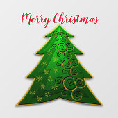 緑モダンのクリスマスツリー ウィンドウサイン (シート)