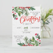 緑モダンのクリスマスパーティの招待状 (スタンド正面)
