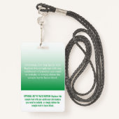 緑モダンのグラデーションプロフェッショナルの写真名タグ バッジ (裏面ランヤード)