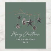 緑モダンのスエレガントキョス ワインラベル (シングルラベル)