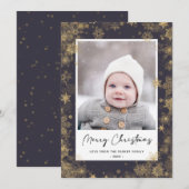 緑モダンのスエレガントクリプト雪の《写真》ぼけ味 シーズンカード (正面/裏面)