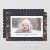 緑モダンのスエレガントクリプト雪の《写真》ぼけ味 シーズンカード (正面/裏面)