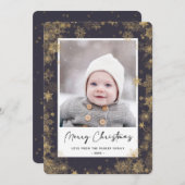 緑モダンのスエレガントクリプト雪の《写真》ぼけ味 シーズンカード (正面/裏面)