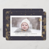 緑モダンのスエレガントクリプト雪の《写真》ぼけ味 シーズンカード (正面/裏面)
