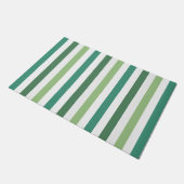 緑モダンのストライプパターン ドアマット (アングル)