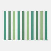緑モダンのストライプパターン ドアマット (正面)