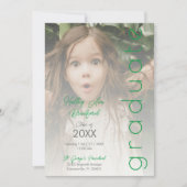 緑モダンのファンシーVellum Overlay効果写真 招待状 (正面)