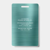 緑モダンのフェイクメタリック企業の写真 バッジ (裏面)